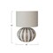 Hello Honey Mango Wood Table Lamp with Inlaid Resin Stripes and Cotton Shade, Natural Finish